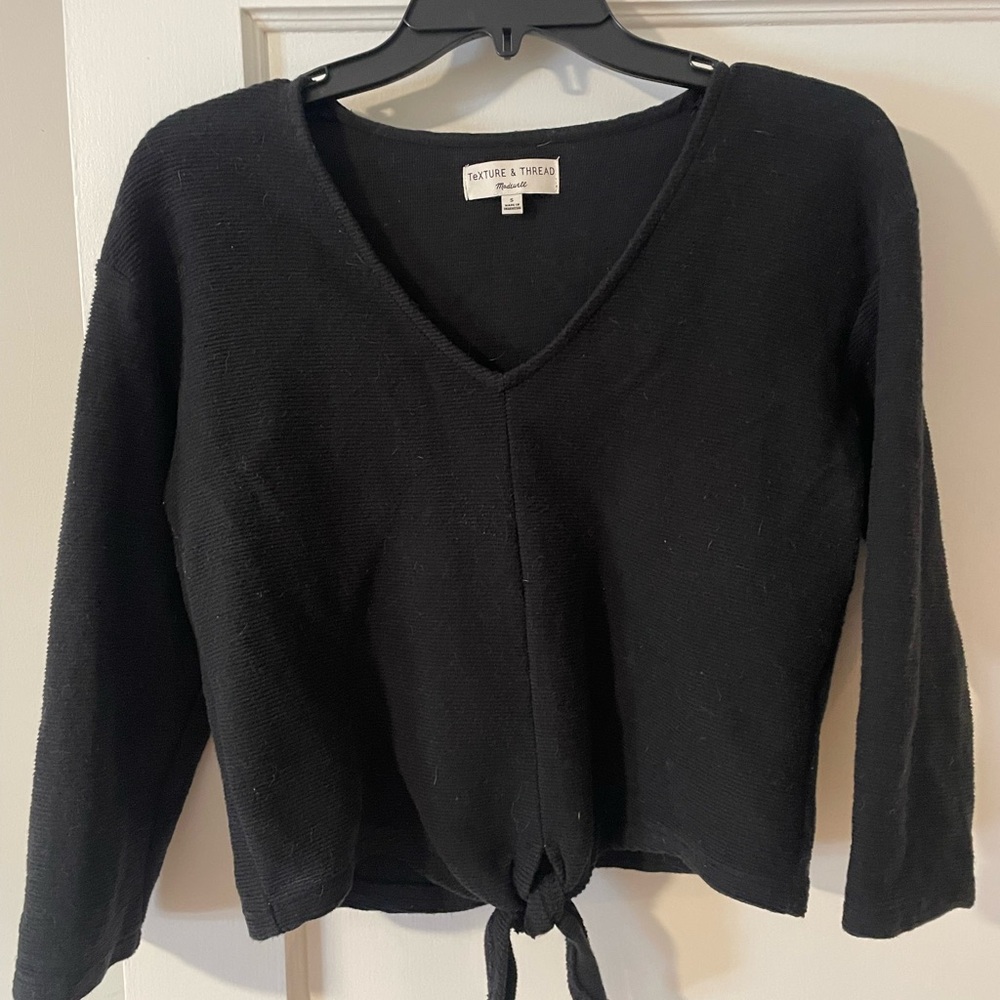 Madewell Texture & Thread Black Knit Top